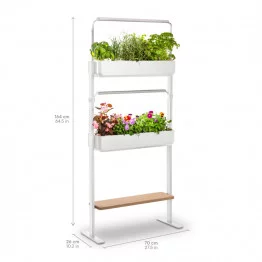 Gourmet INDOOR - Autonomous made in France garden 2 levels + shelf