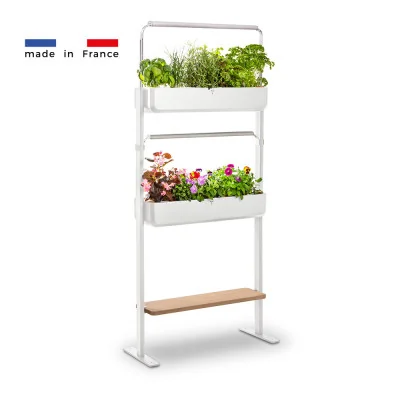 GOURMET INDOOR 2x White - Wooden shelf - Made in France