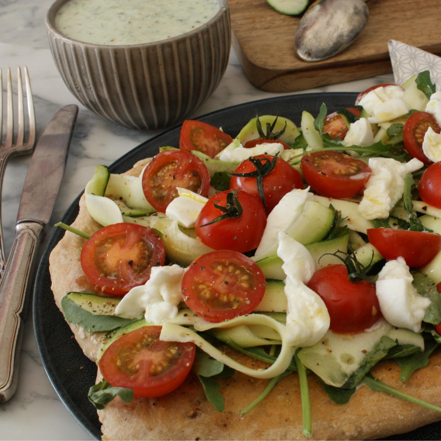 Italian-style white pizza - iced cucumber soup