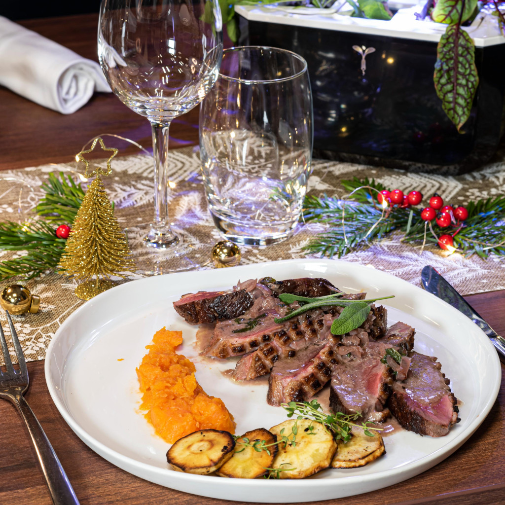 Pink Duck Breast With Sage Sauce And Forgotten Vegetables