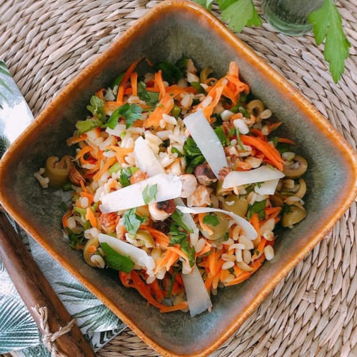 Recette facile d'Ebly au noisettes, pecorino, cranberries et à la coriandre