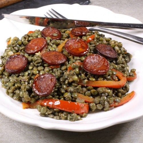 Recette simple d'un mijoté de lentilles au chorizo