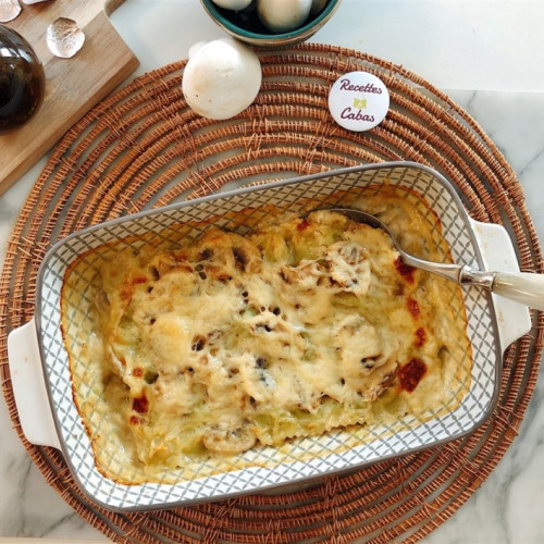 Recette facile de gratin de ravioles aux champignons